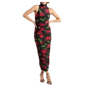 AFRM Sonia Shiny Knit Ruched Maxi Dress (Size: M)